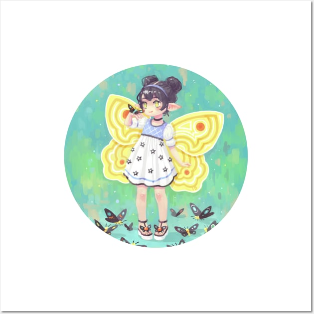 Butterfly Girl Wall Art by Freeminds